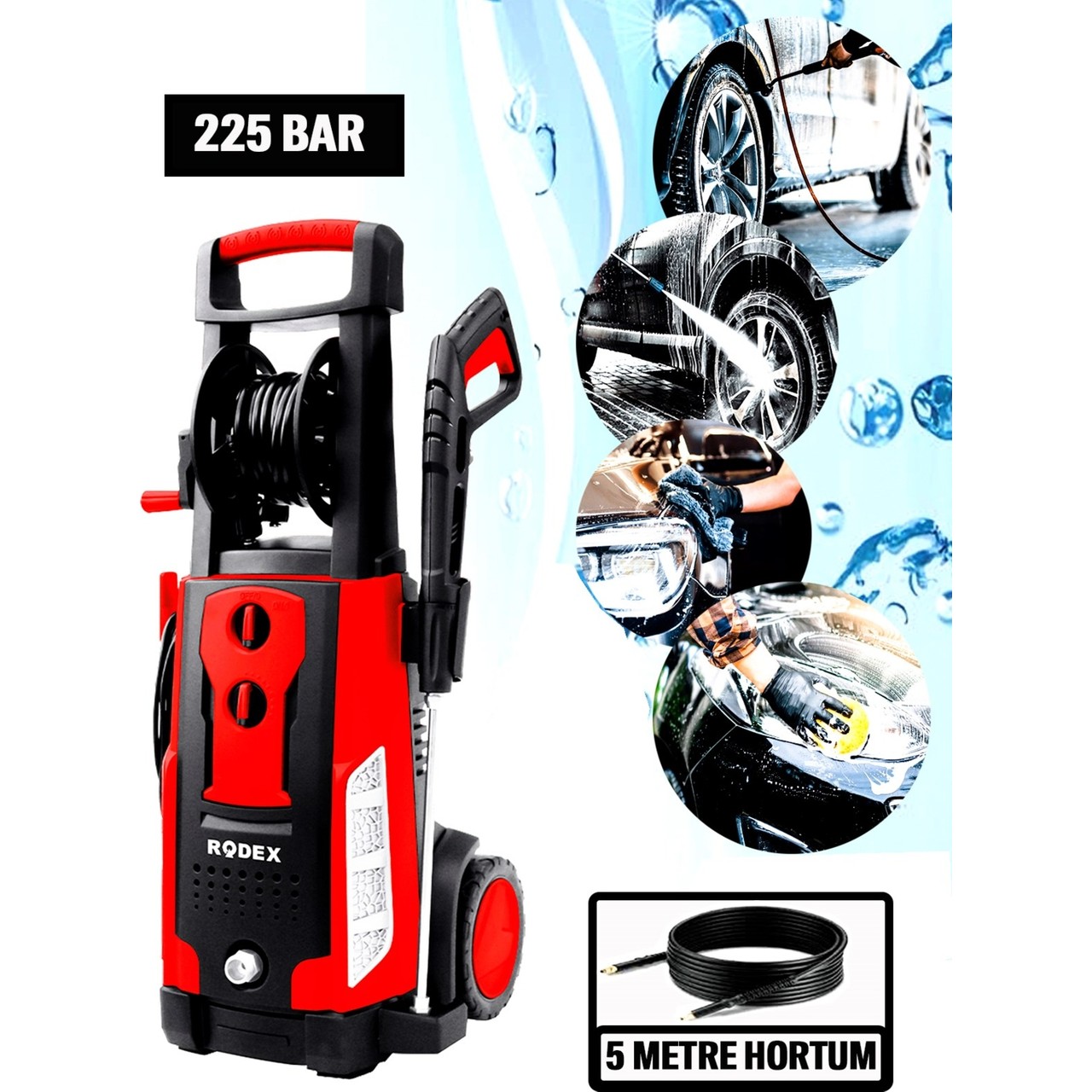 Rodex RDX716 225 Bar Yüksek Basınçlı Yıkama Makinesi 3200 Watt