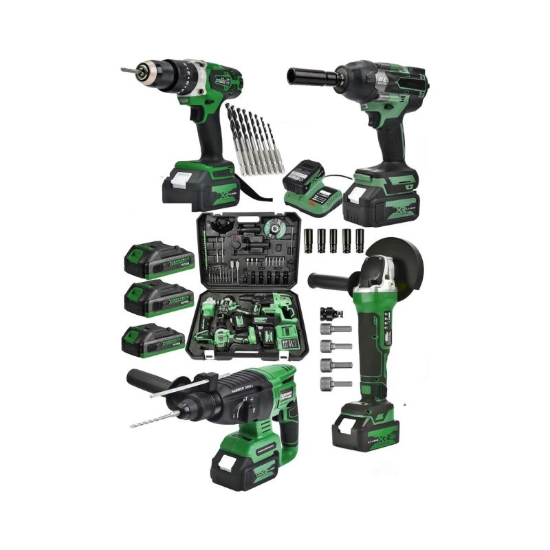 SCHUTZENGER 4’lü Set 2-26 Şarjlı Hilti-Şarjlı TAŞLAMA-13MM Şarjlı Darbeli Matkap-Şarjlı Somun Sıkma Makina Uçlar