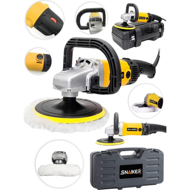 Snaiker Alman S-4200 Watt 6 Kademe Devir Ayarlı Polisaj Makinasi Zımpara Pasta Cila Makinesi Sarı