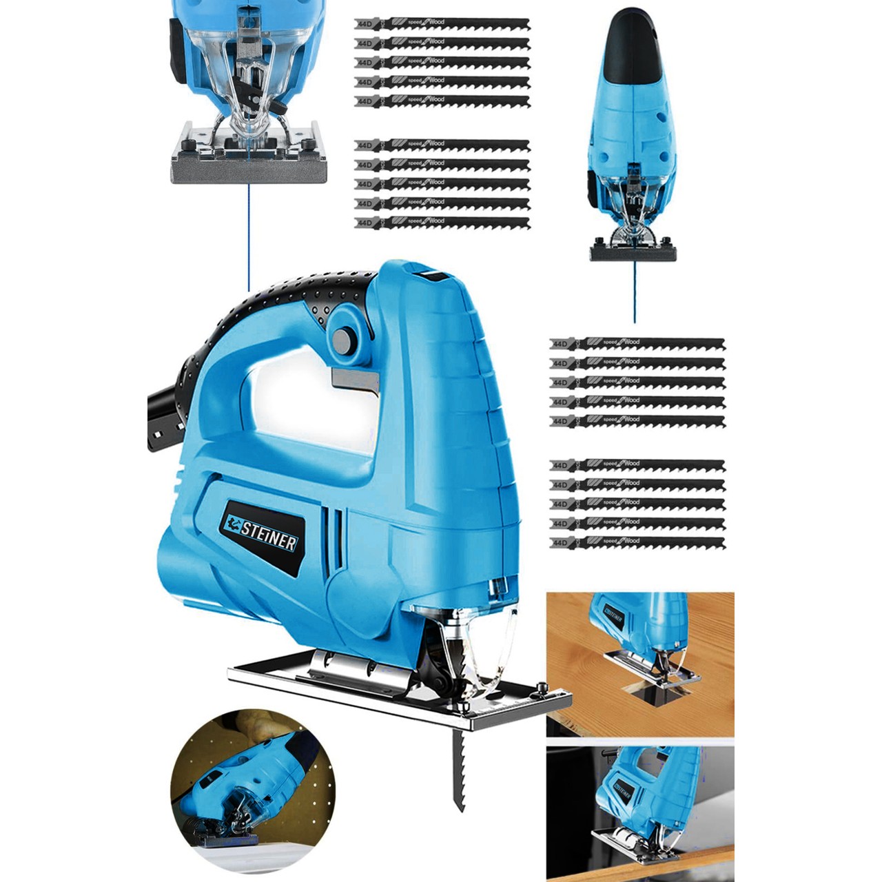 Steiner Alman 4000 W Sjs Metal Şanzıman 6 Kademe Devirli Bakır Sargılı Dekupaj Testere Makinesi 20 Uç