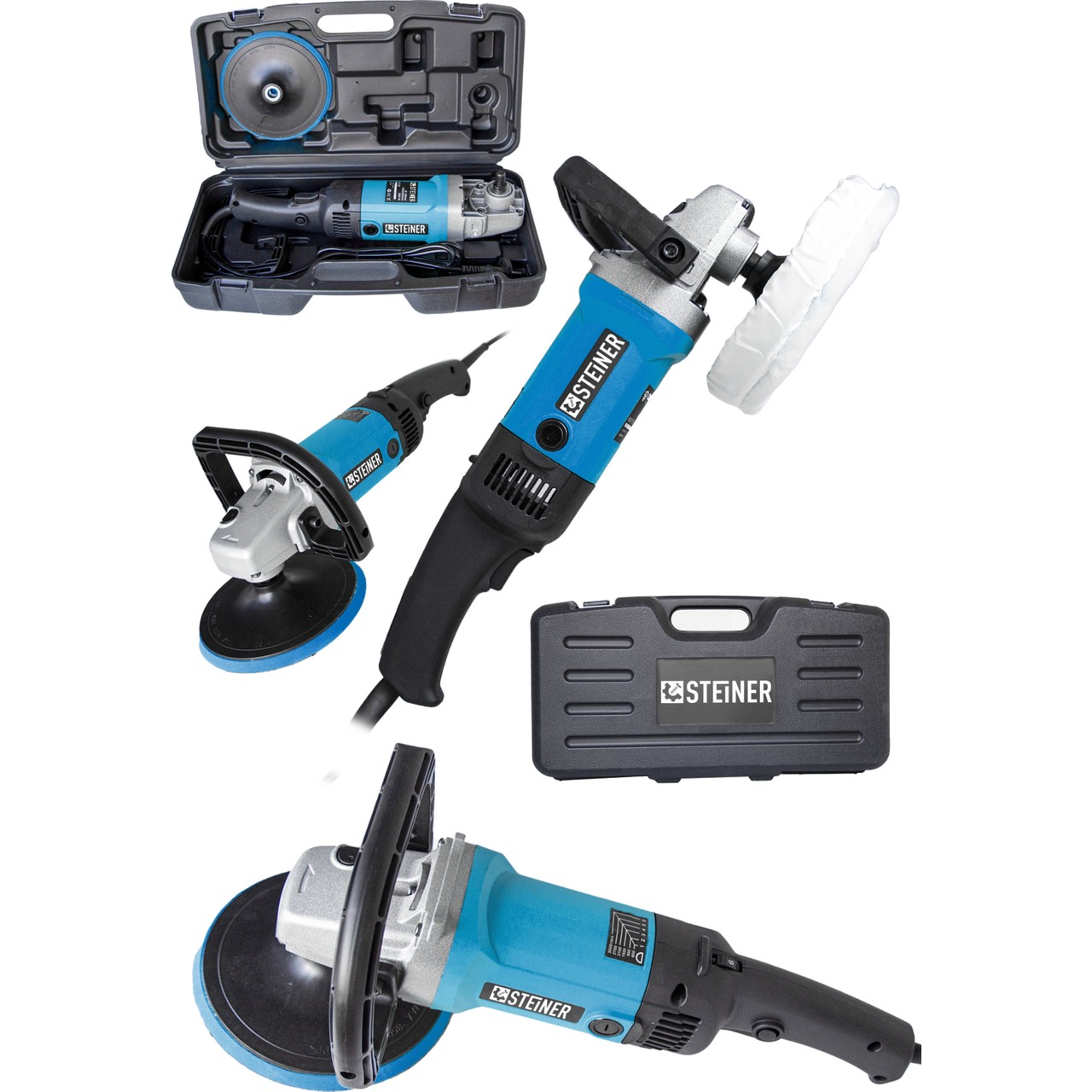 Steiner Germany Technology 2800 Watt Profesyonel 6 Kademe Devir Ayarlı Pasta Cila Polisaj Makinesi Mavi