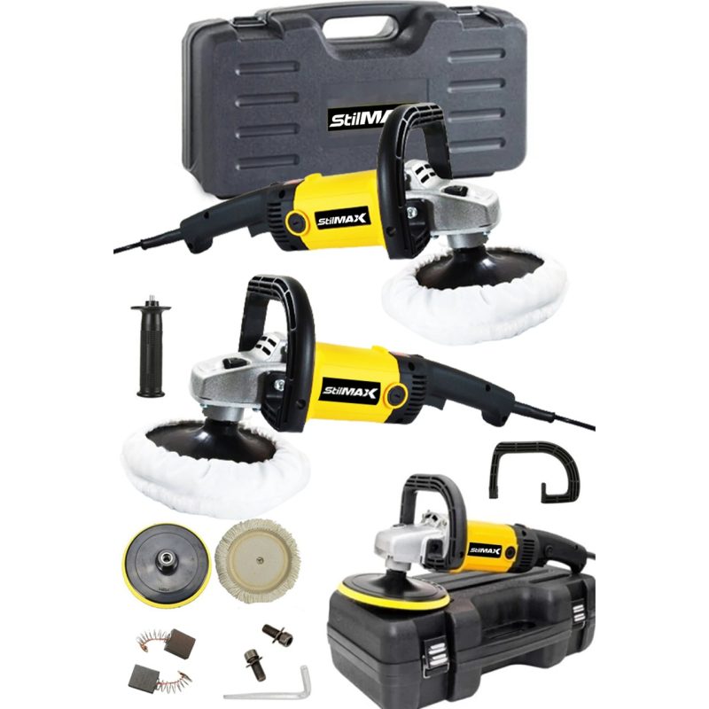 Stilmax Bakır Sargı Yüksek Motor Gücü Devir Ayarlı Polisaj Zımpara Cila Pasta Cila Makinesi 180mm Çantalı