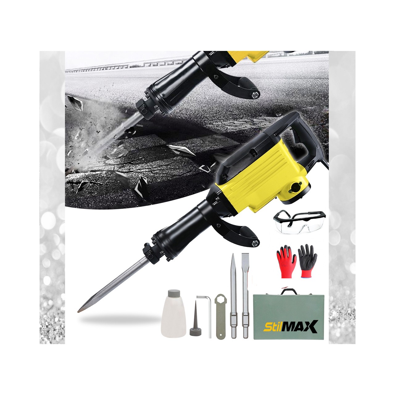 Stilmax Germany Fast Torq Seri Pro 19KG Kırıcı Hammer 65MM 4500 W 58 Joule Yassı Sivri Uç Hediyeli