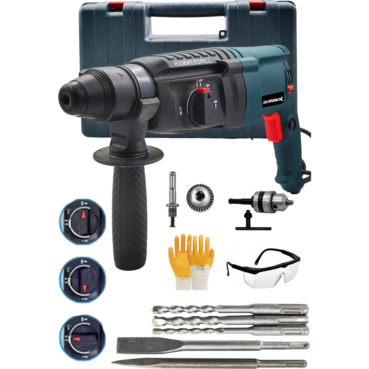 Stilmax Metal Kırıcı Delici Darbeli Matkap 2-26 Mm Hiltı 5.5 J 4000W ve Mandren
