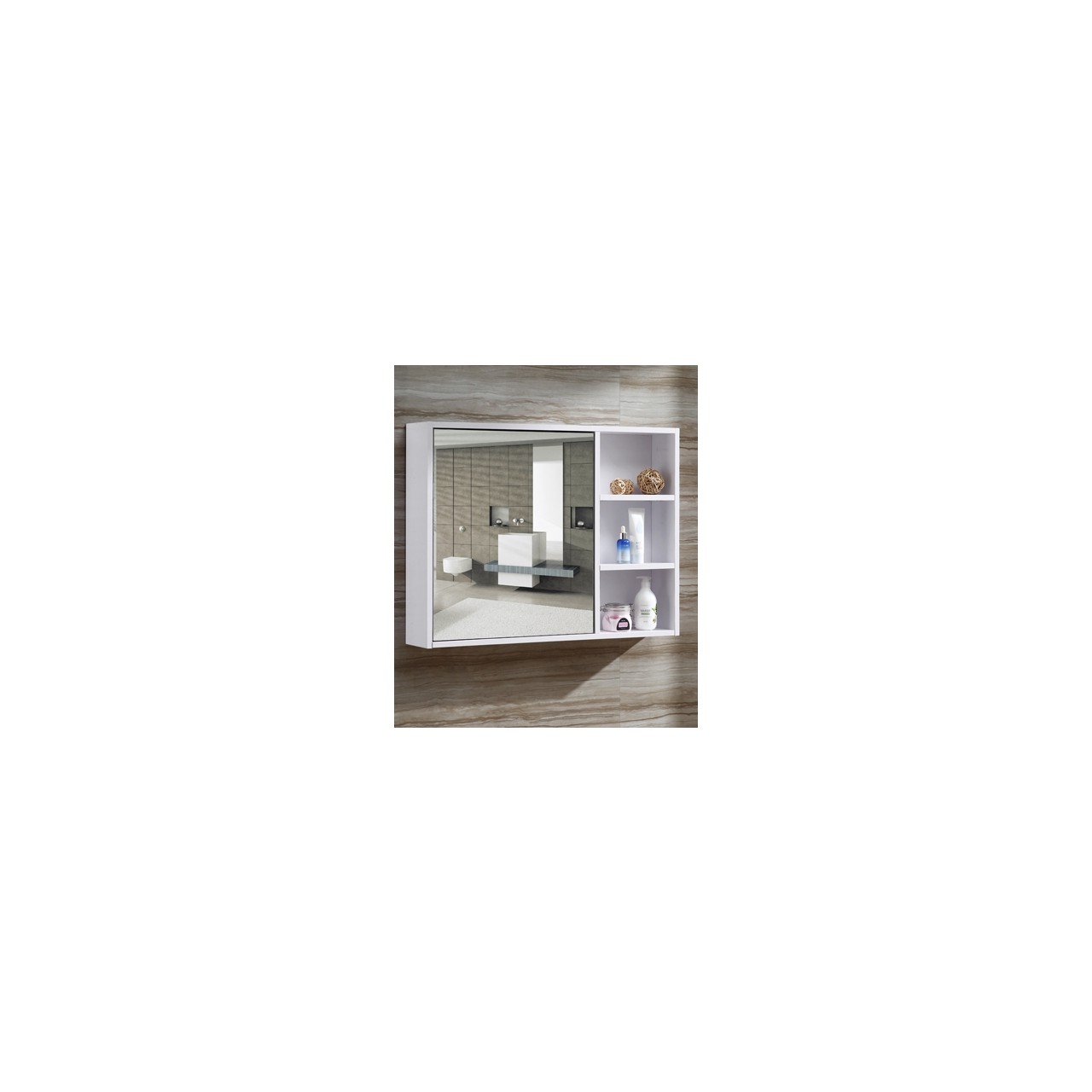 Taç Dekorasyon Banyo Dolabı Aynalı Üst Modülü