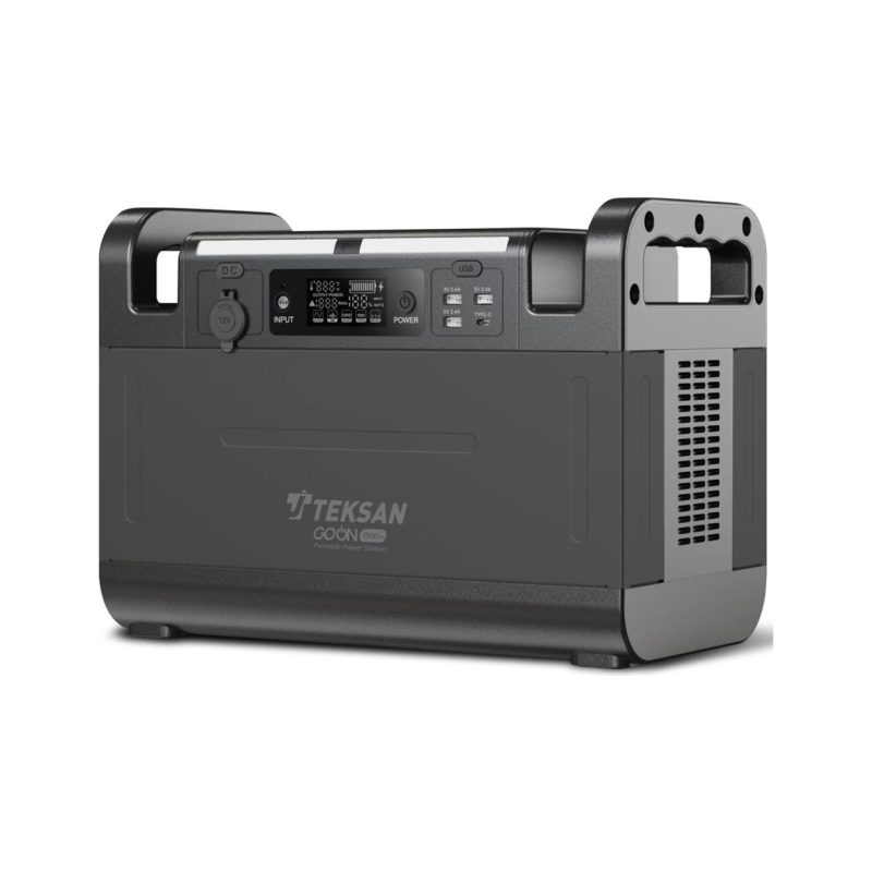 Teksan GO ON 1500W Taşınabilir Güç İstasyonu, Güneş Paneliyle Şarj Desteği, Hafif, LiFePO4, LED