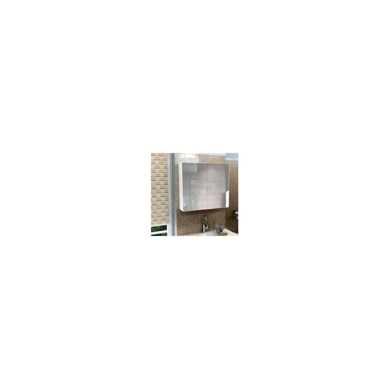 Thevida Lavabo Üstü 2 Kapaklı Aynalı Banyo Dolabı, 60 x 60 Aynalı Dolap, Çok Amaçlı Dolap