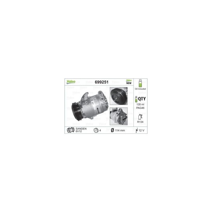 Valeo 699251 Klima Kompresöru Astra G 1854103