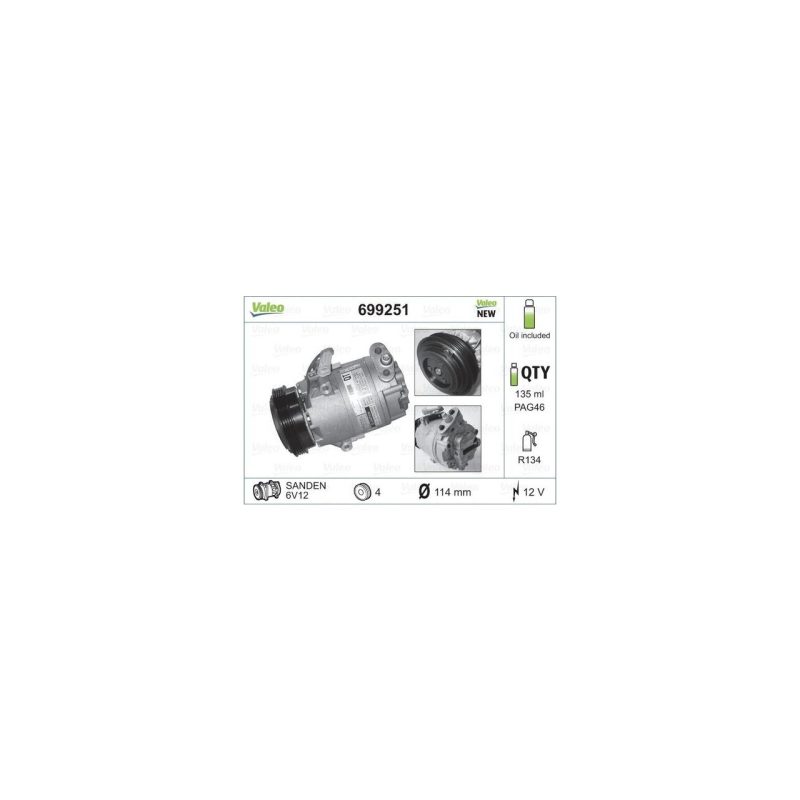 Valeo 699251 Klima Kompresöru Astra G 1854103
