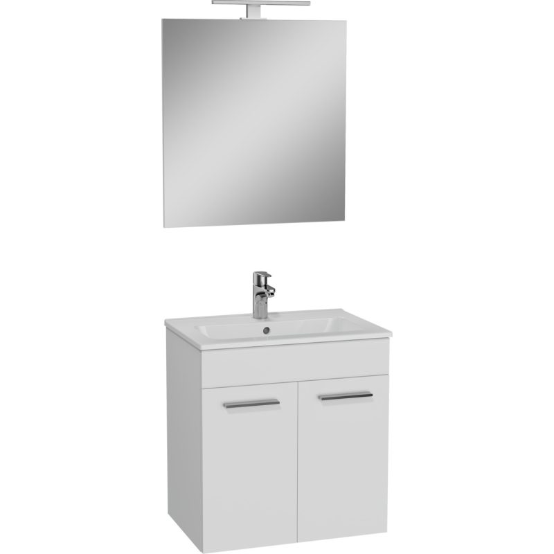 VitrA Ardea 75023 Banyo Dolabı Seti, Kapaklı, 60 cm, Parlak Beyaz