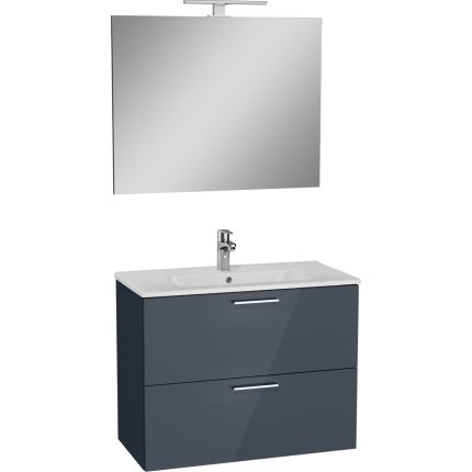 VitrA Mia 75100 Banyo Dolabı Seti Çekmeceli 80 cm Antrasit