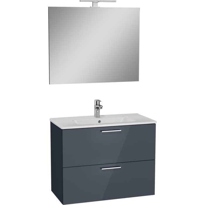 VitrA Mia 75100 Banyo Dolabı Seti Çekmeceli 80 cm Antrasit