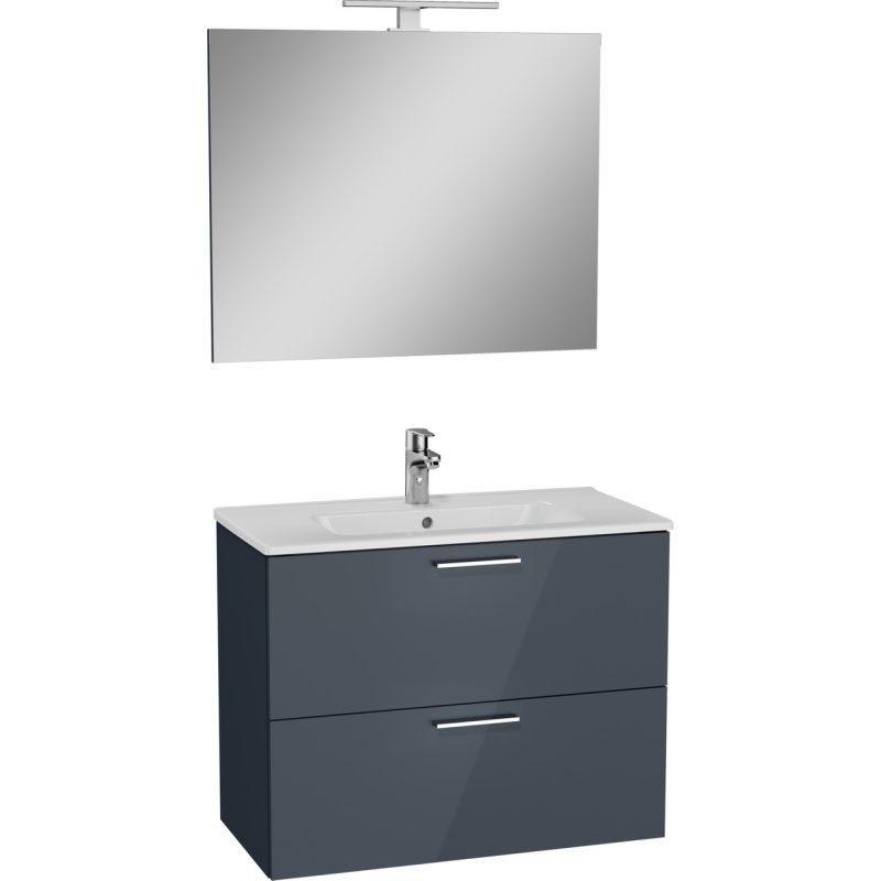 VitrA Mia 75100 Banyo Dolabı Seti Çekmeceli 80 cm Antrasit