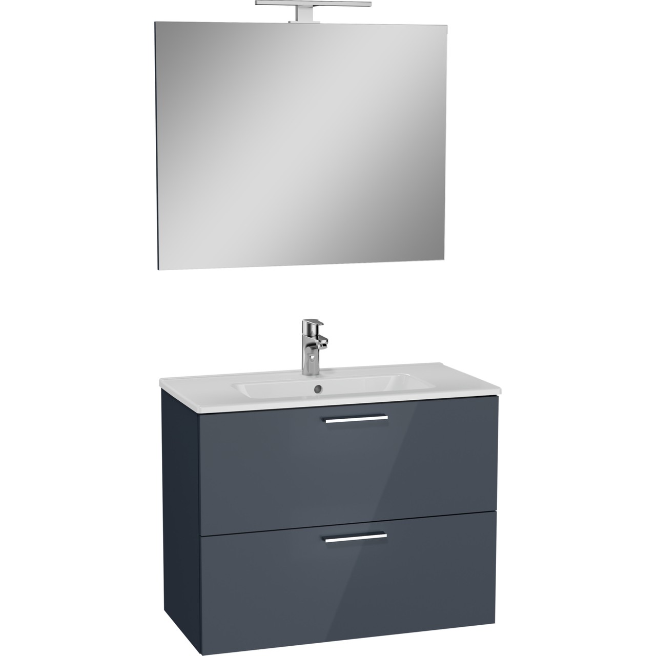 VitrA Mia 75100 Banyo Dolabı Seti Çekmeceli 80 cm Antrasit