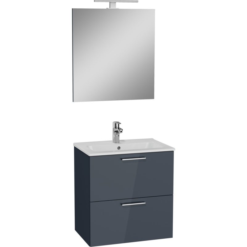 VitrA Mia 75102 Banyo Dolabı Seti Çekmeceli 60 cm Antrasit