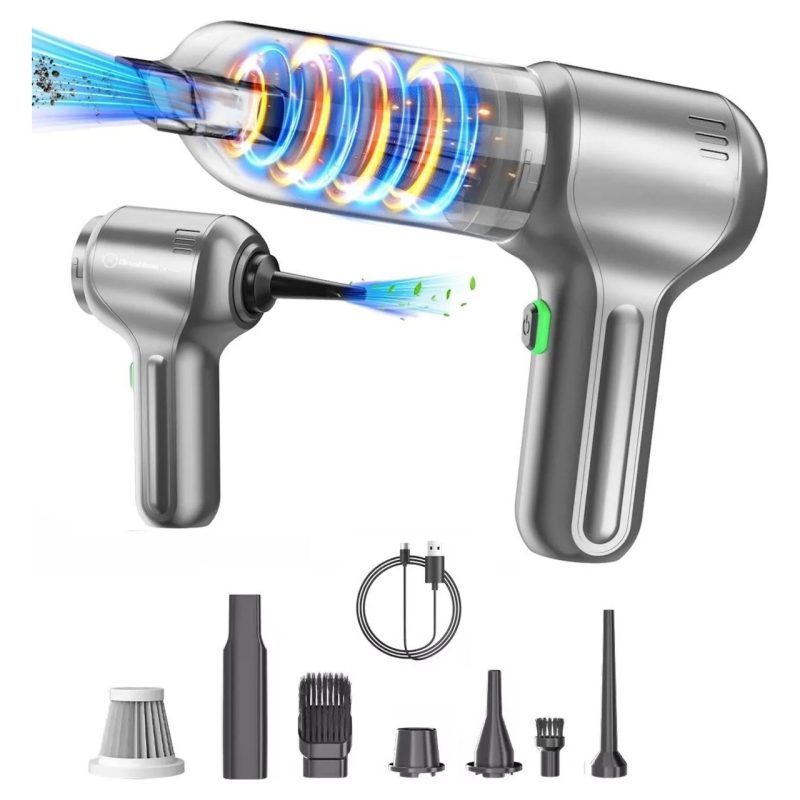 Yussraw Yeni Araç Içi Şarjlı 180 Watt Mini Süpürge 12000PA 3ın1 Taşınabilir Güçlü Süpürge