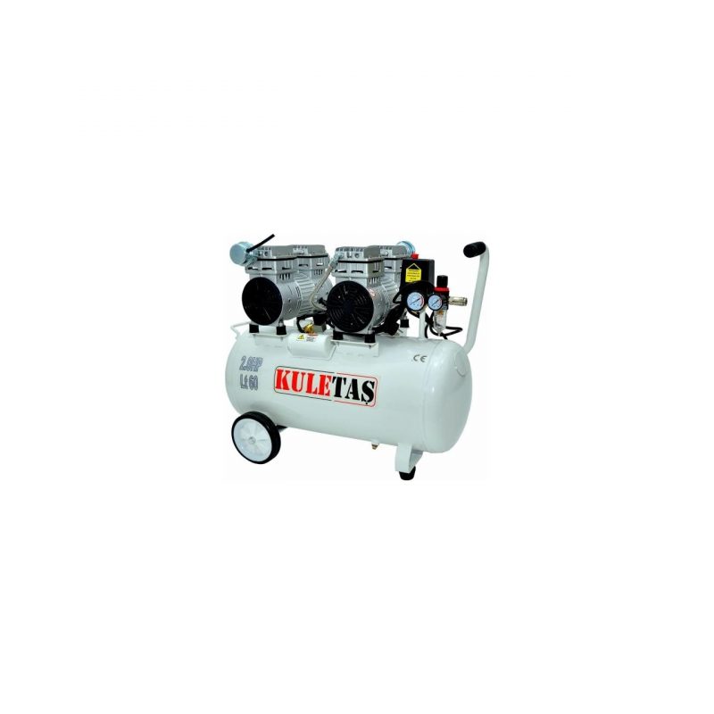 Kuletaş 60 Litre Ultra Sessiz Yağsız Çift Kafa Kompresör