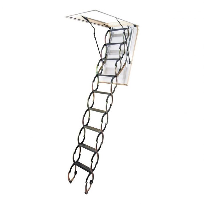 2Mm Ahşap Akordeon  Metal Çatı Merdiveni  70X90 Cm