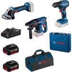 Bosch Professional Gsr 185-LI + Gws 180-LI + Gbh 180-LI 2X4.0AH Akülü Kombo Kit – 0615990N1Y