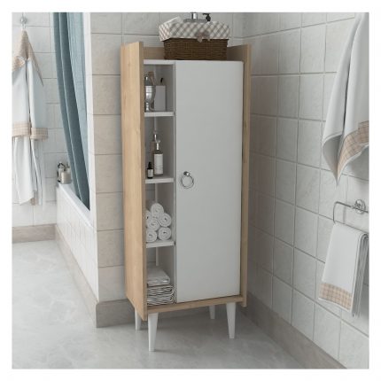 Lagomood Ruby Çok Amaçlı Dolap Banyo Mutfak Beyaz Meşe