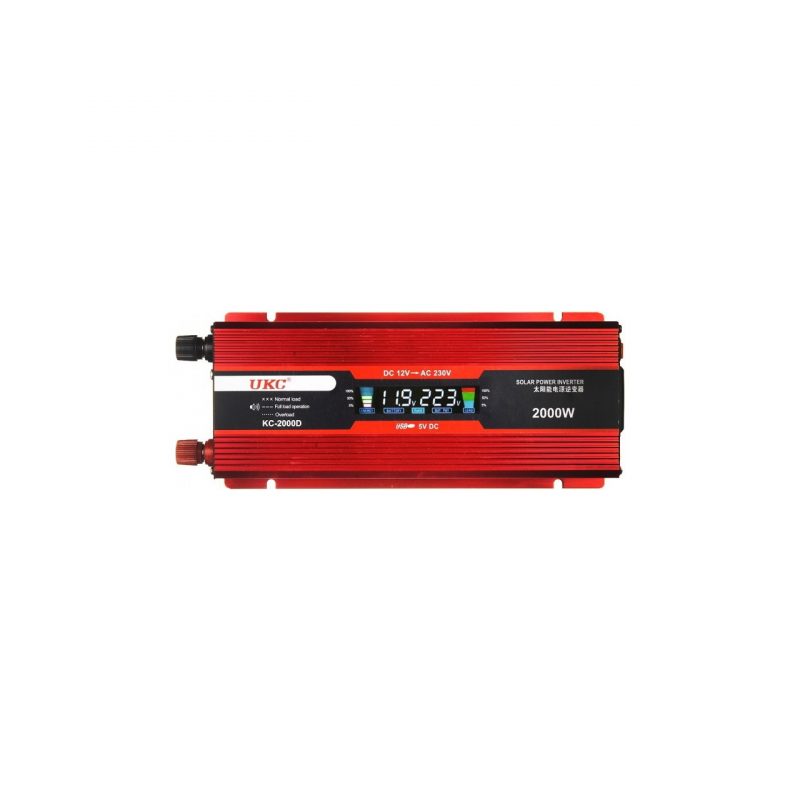 Ukc 2000W Inverter Dönüştürücü Dc 12V Ac 220 V 50 Hz Tam Koruma Ac Güç Inverteri USB Şarj Adaptörü